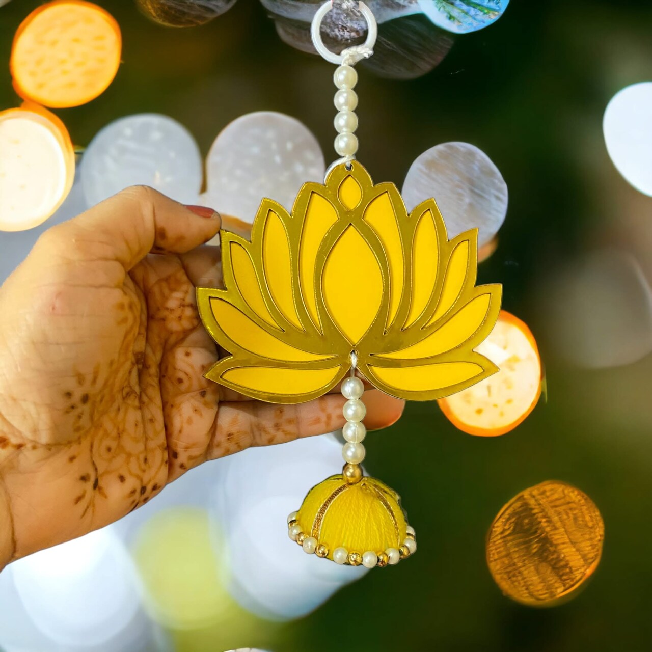 10 Ct. Lotus Hangings for Home Decor, Lotus Backdrop Hanging, Lotus Cutout, Pooja Decor, Diwali Decoration, Wedding, Diwali Decor, Wall Decor,